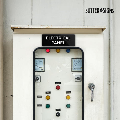 Electrical Panel Sign, Durable ABS Plastic with Full Adhesive Backing, Sign for Door or Wall, 2x6"...