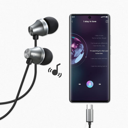 iRAG A101C USB C Headphones Earbuds with Microphone - Wired Type C Plug in in-Ear Earphones for Samsung Galaxy, Google Pixel and Most USB C Device...
