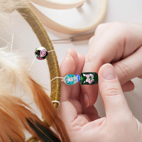 Hicarer 100 Pieces Assorted Glass Beads for Jewelry Making Adults, Large and Small Mixed Shaped Glass Beads Bulk for DIY Necklaces Bracelets, Craf...