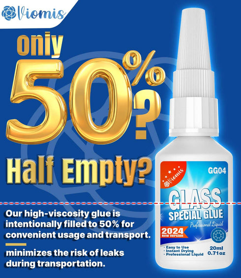 20g Clear Glass Glue - Strong Adhesive for Glass to Glass Bonding, Fast Drying, Invisible Repairs for Crafts, Jewelry, Crystals & More...