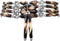 American Indian Style Bone Choker Necklace, 4 Row Brown/White Striped Traditional Hairpipe Beads, Unisex Adjustable...