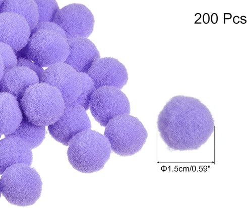 MECCANIXITY Pom Felt Balls Felting Fabric 1.5cm 15mm Light Purple for Home Crafts Project DIY Pack of 200...