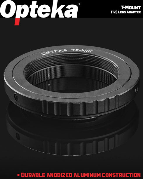 Opteka T-Mount (T2) Adapter Compatible with Nikon D5, D4, D3X, D3, D810, D800, D750, D500, D610, D600, D300, D7200, D7100, D5500, D5300, D5200, D5...