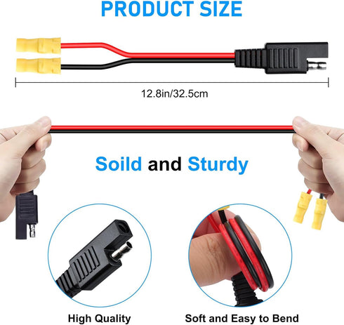 Linkstyle 4pcs 16 AWG Marine Trolling Motor Quick Disconnect, 16 Gauge Heavy-Duty SAE Quick Connector Plug Marine Battery Accessory, for RV Trolli...