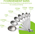 Spring Chef Stainless Steel Measuring Spoons Set of 7, Oval Metal Teaspoon & Tablespoon Measuring Spoons - Nesting Kitchen Gadgets For Baking & Co...