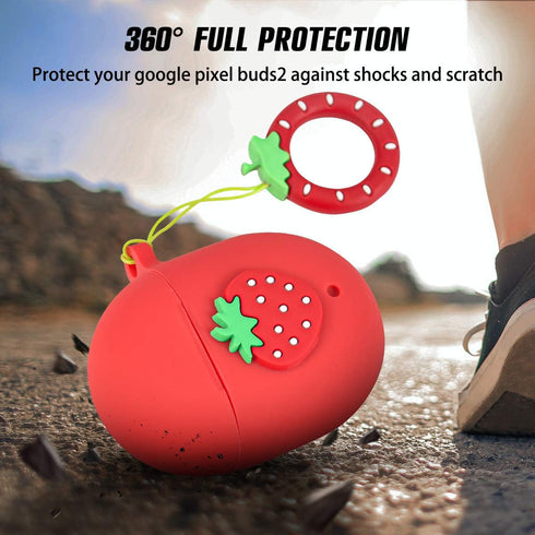 for Google Pixel Buds 2(2020) Case, Cute 3D Funny Protective Cover Soft Silicone Cartoon Shockproof Case with Ring Keychain Fashion Design Support...