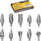Tungsten Carbide Burr Set, 1/8" Shank 10PC Double Cut Die Grinder Rotary Tool Cutting Burrs Set for Metal and Wood Working Carving, Engraving, Pol...