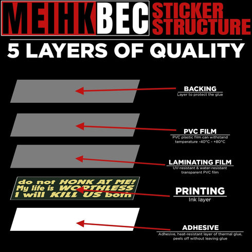 (3PCS) Do Not Honk at Me My Life is Worthless I Will Kill Us Both Sticker Funny Bumper Die-Cut Waterproof Vinyl Sticker for Water Bottle Tumbler P...