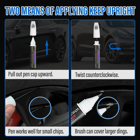 Black Rim Touch Up Paint. Tesla Car Rim Paint Pen. Black Wheel Rims Paint. Quickly Fix Rim Scratches, Chips, Curb Rashes and Surface Damage (Matte...
