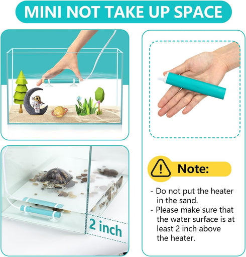 hygger Mini Submersible Aquarium Heater, Turtle and Betta Tank Heater with Digital Display/Five-Key External Controller Freshwater(15W-Key)...