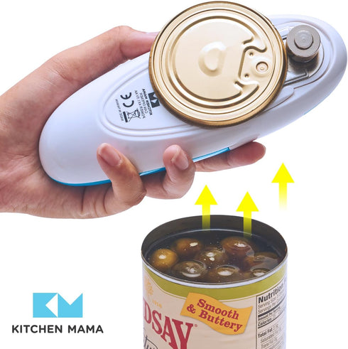 Kitchen Mama Auto Electric Can Opener: Safe, Easy with One Touch, Smooth Edge, Battery Operated, Cordless, Automatic Can Opener for Seniors with A...