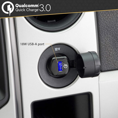 Scosche USBCQC-RP 18W Qualcomm Quick Charge 3.0 Car Charger compatible with all Qualcomm 3.0, 2.0, Samsung Adaptive Fast Charge and USB Devices...