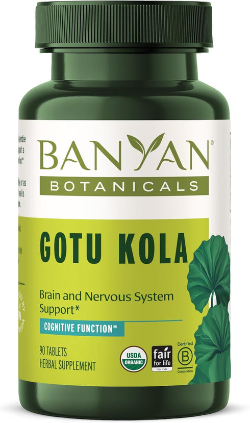 Banyan Botanicals Gotu Kola (Centella Asiatica) – Organic Adaptogen & Nootropic Brain Support Supplement for Healthy Memory & Concentration* – 90 ...