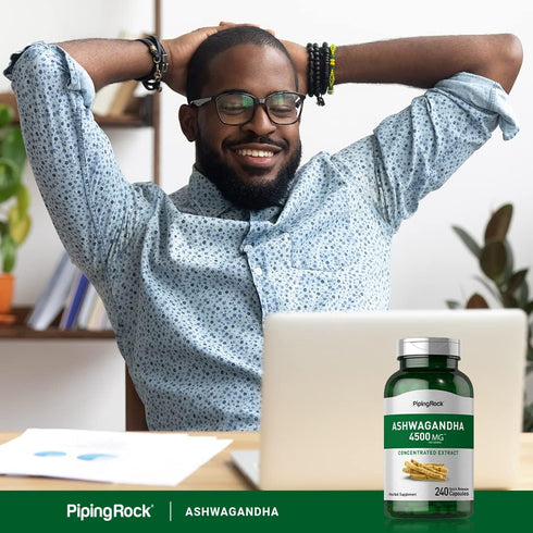 Piping Rock Ashwagandha Supplement 4500 mg | 240 Capsules | Herbal Extract | with Black Pepper | Non-GMO, Gluten Free...