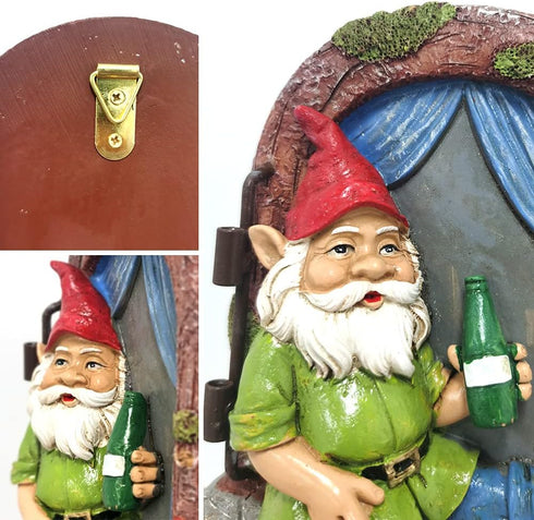 Outdoor Statues Elf Out The Door Tree Hugger, Garden Yard Decorations Tree Sculpture, Garden Gnome Statues, Garden Peeker Yard Art Ornaments, Pati...