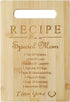 Mother's Day Recipe Mothers Gift Special Love Heart Mom Birthday Bamboo Cutting Board Gifts(MOM-1)...
