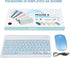 Wireless Bluetooth Keyboard and Mouse Mice Set Dual Rechargeable (Blue)...
