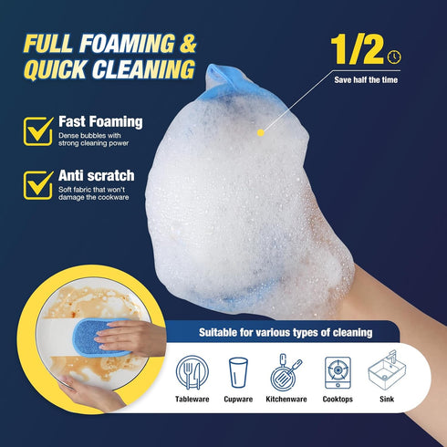 Dish Sponge Kitchen Sponges Multipurpose Cleaning Sponge All-Purpose Sponges Non Scratch Kitchen Sponge Cleaning Mat Used for Cleaning Non Stick C...