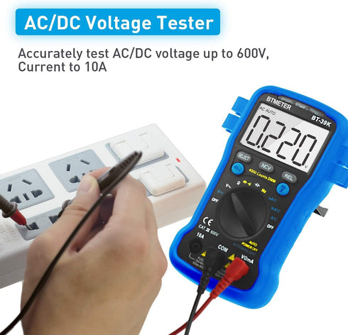 BTMETER BT-39K Multimeter with Case, 4000 Count Volt Ohm Amp Meter Autoranging DMM for AC/DC Current, Voltage, Resistance Frequency Tester, with N...