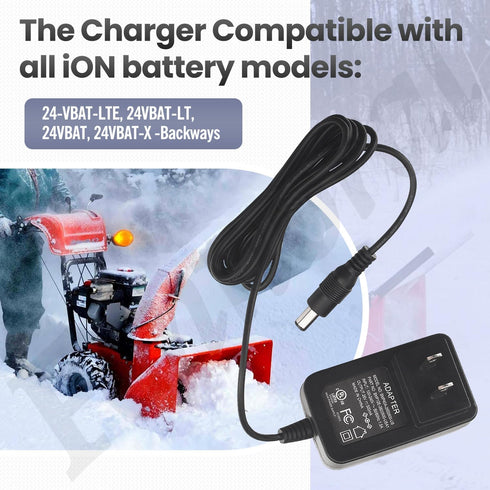 24VCHRG-QC iON+ Quick Charger Compatible with Snow Joe iBAT24 and 24VBAT Series Batteries for All iON Battery 24VBAT-LTE, 24VBAT-LT, 24VBAT, 24VBA...