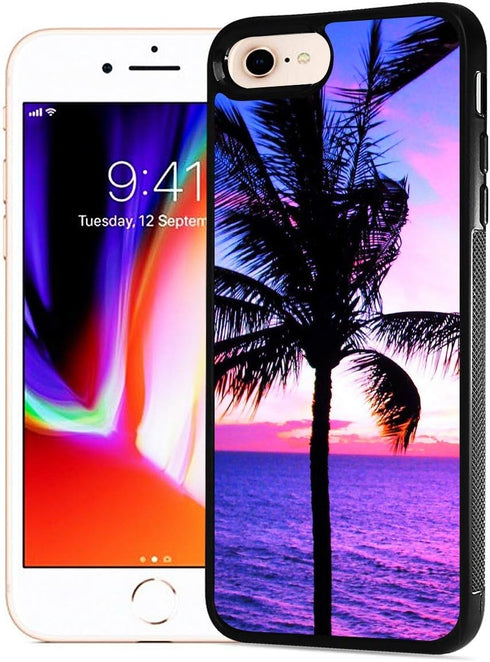 for iPhone 8, iPhone 7, iPhone SE 2 (2020), Art Design Soft Back Case Phone Cover, HOT12377 Palm Tropical...
