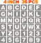 BAMIDELE 4 Inch Letter and Number Stencils, 36 Pcs Reusable Plastic Alphabet Spray Paint Stencils for Painting on Wood, Wall, Fabric, Rock, Chalkb...