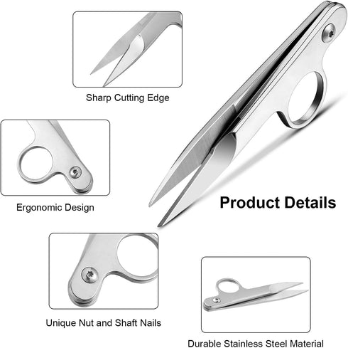 Mudder 2 Pcs Sewing Scissors Thread Snips with Protective Rubber Sleeve Mini Snippers Shears Small Trimming Nipper Clipper for Various Materials F...
