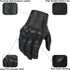 Updated Full Finger Leather Motorcycle Gloves Phone Touch Goat Skin Black Motorbike Riding Gloves (Updated,Non-Perforated, L)...
