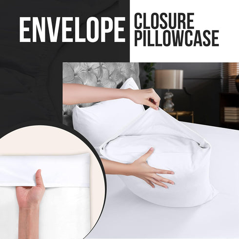 Utopia Bedding King Pillow Cases - 4 Pack - Envelope Closure - Soft Brushed Microfiber Fabric - Shrinkage and Fade Resistant Pillow Covers King Si...