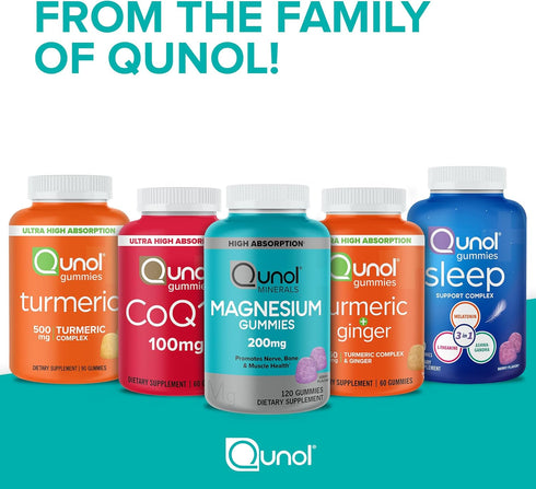 Qunol Magnesium Gummies for Adults, 200mg Magnesium Citrate Gummies, High Absorption Magnesium Supplement, Supports Nerve Health, Bone Health, Mus...