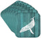 3dRose Humpback Whale Stencil in Faded White Paint Over Teal- Not Real Wood - Soft Coasters, Set of 8 (CST_220427_2)...