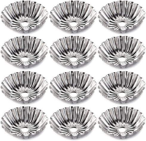 12 Pcs Aluminum Alloy Cake Pie Tins Mini Tart Pie Pan Cake Cup Jelly Mold Bakeware Cake Pans for Pie Tart Cake Baking Tool...
