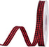 YAMA Gingham Ribbon 3/8" Wide by 25 Yard, Red and Black Plaid Ribbon for DIY Crafts, Gift Wrapping, and Fabric Sewing Accessories...