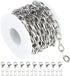 UMAOKANG 304 Stainless Steel Rolo Cable Chains Findings for Jewelry Making Men Women Necklace Bracelet DIY Supplies Silver Chain On Spool with Jum...