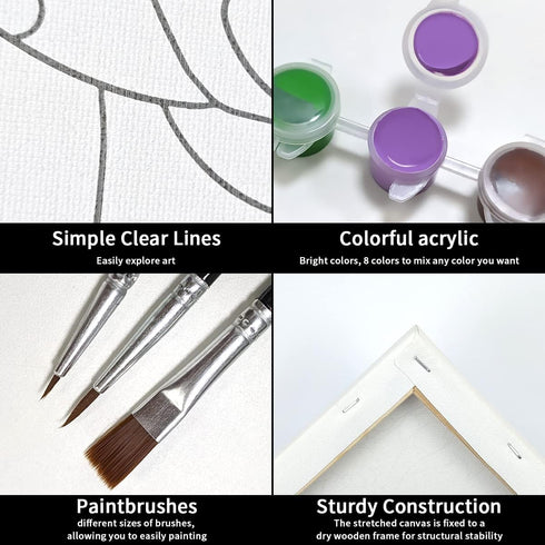 VOCHIC Canvas Painting Kit Pre Drawn Canvas for Painting for Adults Party Kits Paint and Sip Party Supplies 8x10 Canvas to Paint Lion King Paint A...