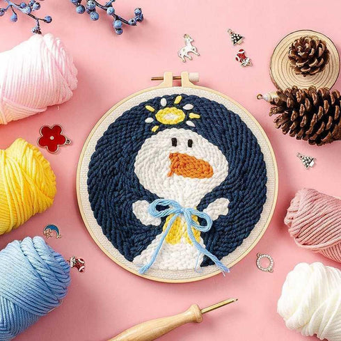 Punch Needle Embroidery Starter Kits-DIY Needle Craft Embroidery Supply for Adults Beginner (Duck)......