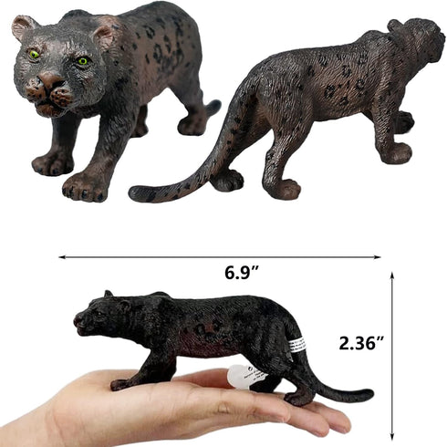 Gemini&Genius Leopard Animal Toy, Black Leopard Figurine Toy, Wildlife Action Figure Toy, Great Gifts, Collection, Cake Topper, Storytelling Props...