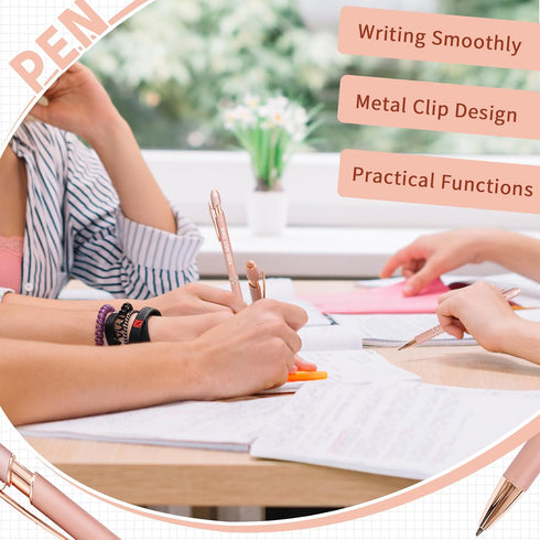 Stylus Pens for Touch Screens, 12 Pack Rose Gold Inspirational Pens, 1.0mm Medium Point BallPoint Pens, Cute Pens Nurse Gifts Office Supplies for ...