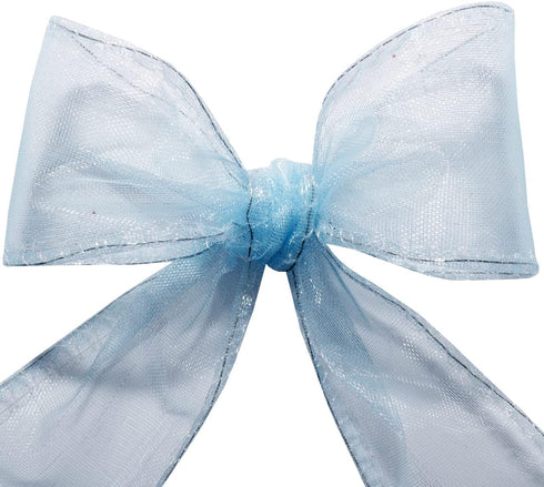 Morex Ribbon Wired 1-Inch Chiffon Ribbon with 25-Yard Spool, Light Blue...