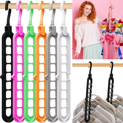 Closet Organizers and Storage,College Dorm Room Essentials, Multifunctional Organizer Magic Space Saving Hangers with 9 Holes Storage Organization...