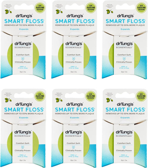 DrTung's Smart Floss - Natural Floss, PTFE & PFAS Free Floss, Gentle on Gums, Expands & Stretches, BPA Free Floss - Natural Dental Floss Cardamom ...