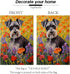 Schnauzer Welcome Spring Garden Flag 12x18 Double Sided, Burlap Small Daisy Pansy Flower Garden Yard House Flags Outside Outdoor Summer Porch Lawn...