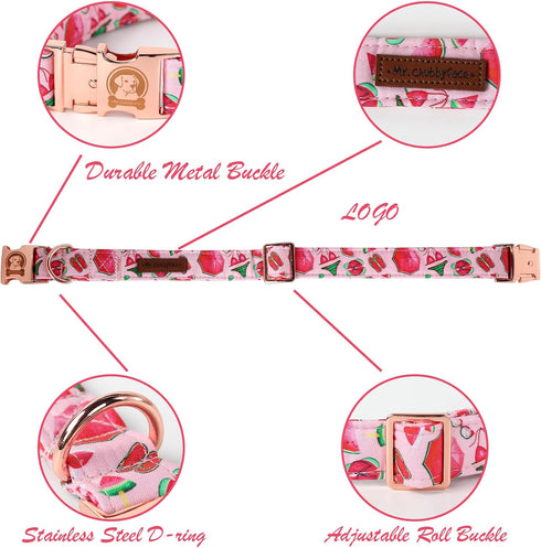 MR. CHUBBYFACE Spring Summer Dog Collar Cute Pink Beach Bikini Dog Collar Girl Boy Dog Collar for Small Medieum Large Dogs...