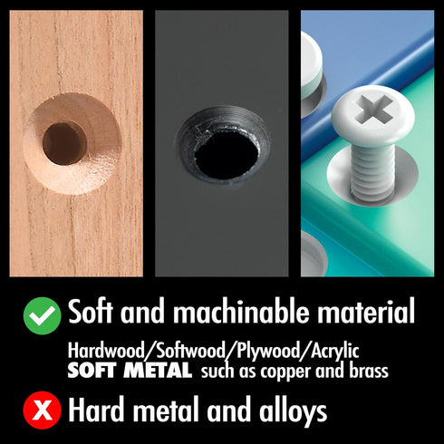 6 Pcs Countersink Drill Bit Set with Case 1/4'' Hex Shank HCS 5 Flute Countersink 90 Degree Center Punch Tool Sets for Wood, Quick Change Bit 1/4”...