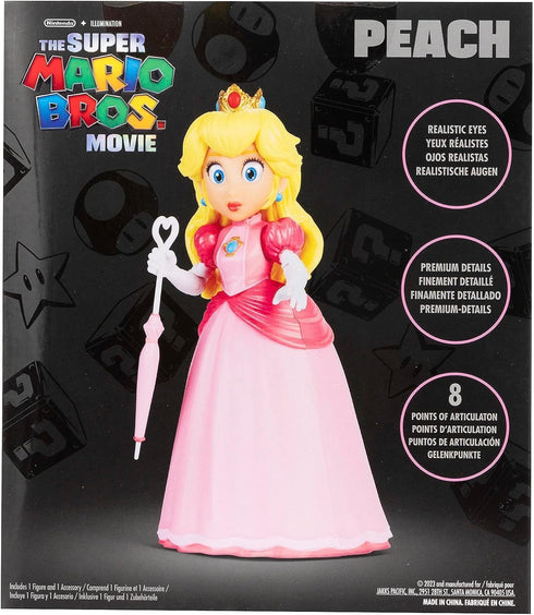 THE SUPER MARIO BROS. MOVIE - 5 Inch Action Figure Series 1 – Princess Peach Figure with Umbrella Accessory...