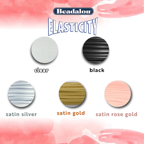 Beadalon Elasticity Stretch Cord - Strong Elastic String for Bracelets - Ideal Friendship Bracelet String | 0.8mm Thick, 16ft Long, Robust & Cryst...
