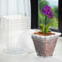 Orchid Pot, 7 Pack 6 Inch Clear Square Plastic Breathable Orchid Pots for Repotting, Plant Potswith Holes and Saucers for Indoor Plants, Spider Pl...