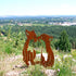 Garden Outdoor Fox Decoration Rusty Metal Yard Art Animal Corten Steel Garden Decor Decoration Stake Gift Handmade Wall Art for Yard Lawn Trees Fe...