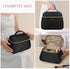 RAINSMORE Travel Makeup Bag Large Make Up Bag Waterproof Cosmetic Bag with Separate Brushes Slot Toiletry Bag for Women Portable Cosmetic Case Pou...