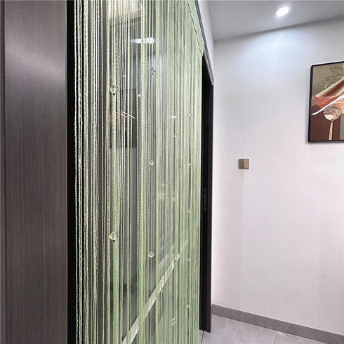 Decorative Door String Curtain Wall Panel Fringe Window Room Divider Blind for Wedding Coffee House Restaurant Parts Crystal Tassel Screen Home De...